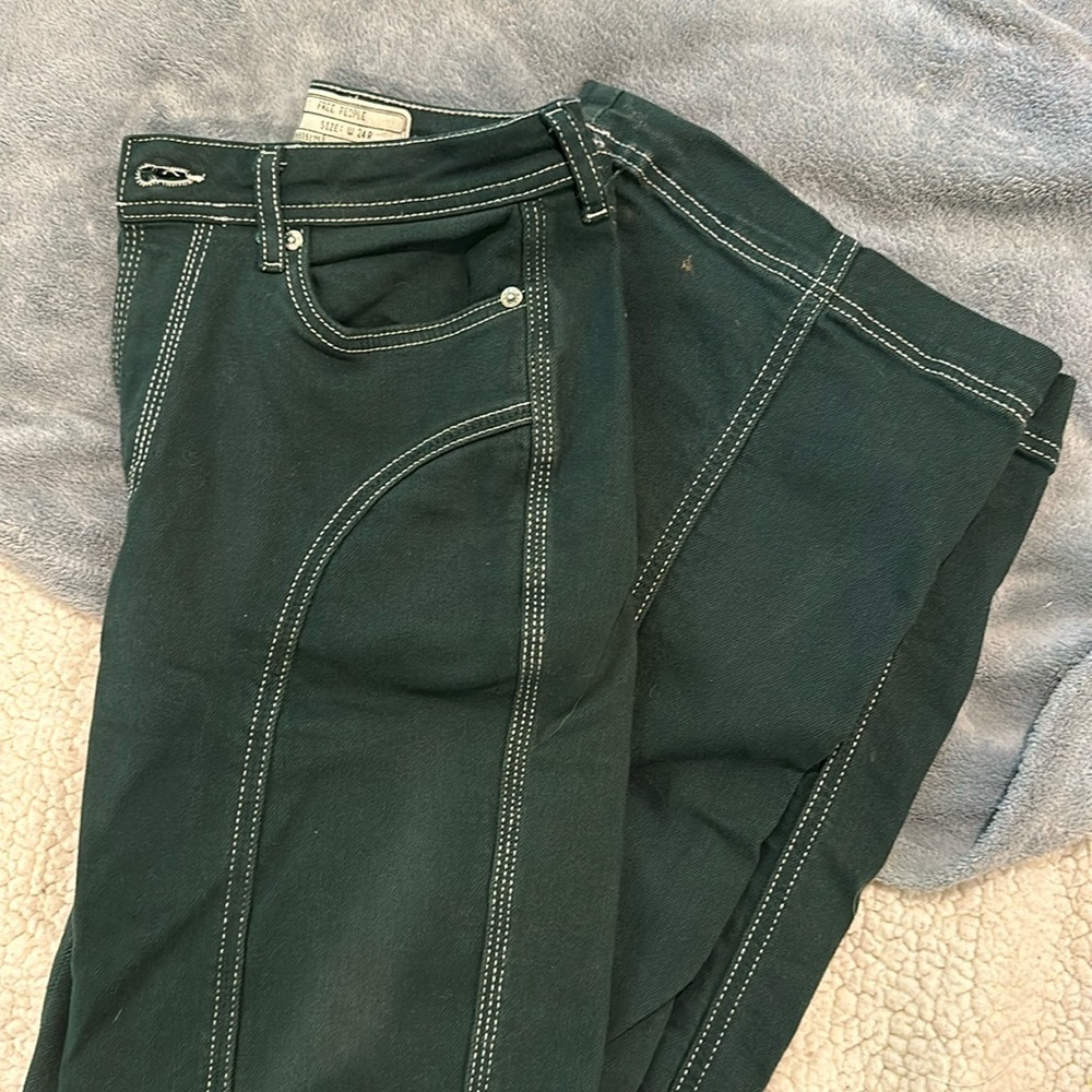 Dark Green Boot Cut/Flare Free People Jeans